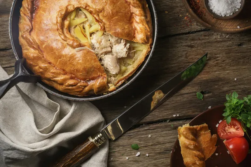 Chicken pie from top